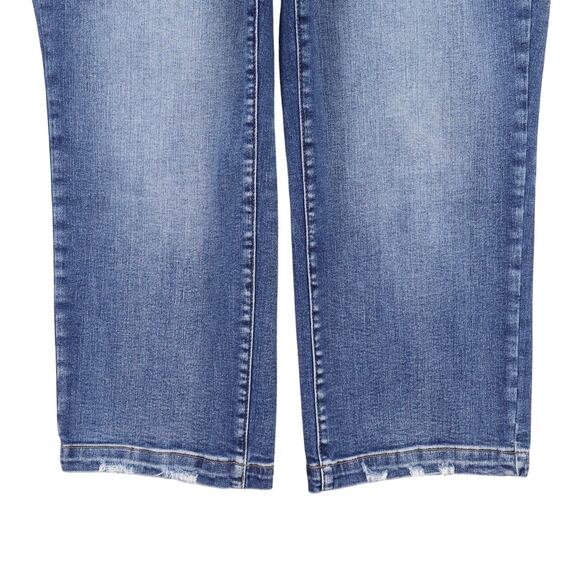 Judy Blue Look At Me Now High Rise Vintage Wash Crop Wide Leg Jeans Size 14 W - Picture 5 of 7